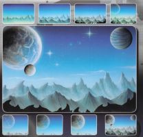 H & S Freehand Sjabloon Space Landscape 410140